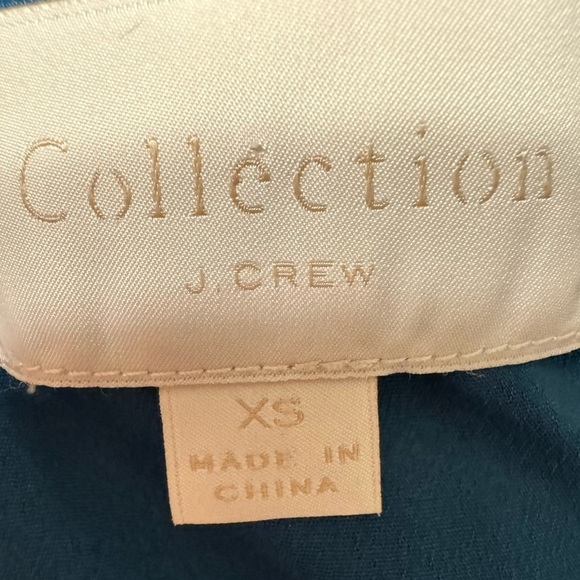 Women’s J. Crew Cherry Blossom Metallic Jacquard Top Short Sleeve Spruce Multi - Picture 5 of 6